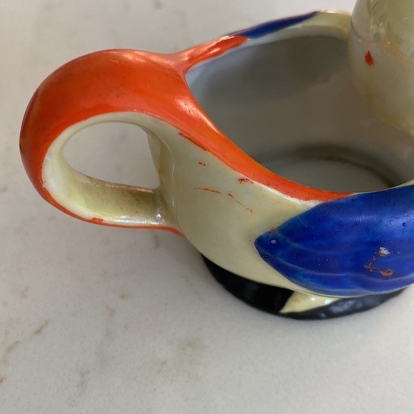 Vintage Handpainted Lusterware Duck Cream and Sugar Set Made in Japan - Picture 7 of 11